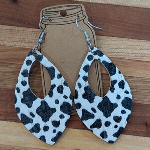 Cow Print Teardrop Earrings